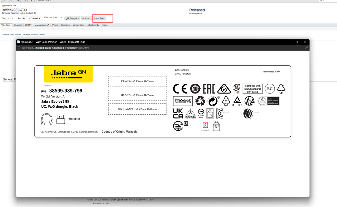 Agile Unit Box Label extension